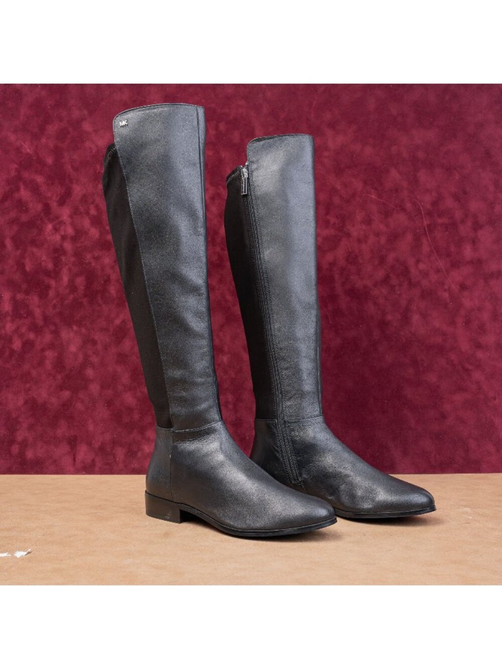 Michael Kors Womens Bromley Elastic Black Leather Over-The-Knee Boots sz 8.5